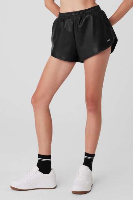 FAUX LEATHER POWER HOUR SHORT